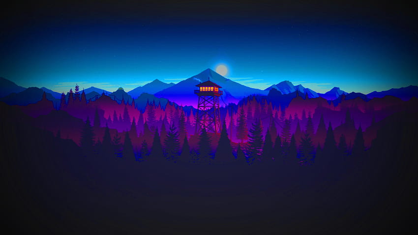 Firewatch style watchtower [3840×2160] : . iPhone HD wallpaper