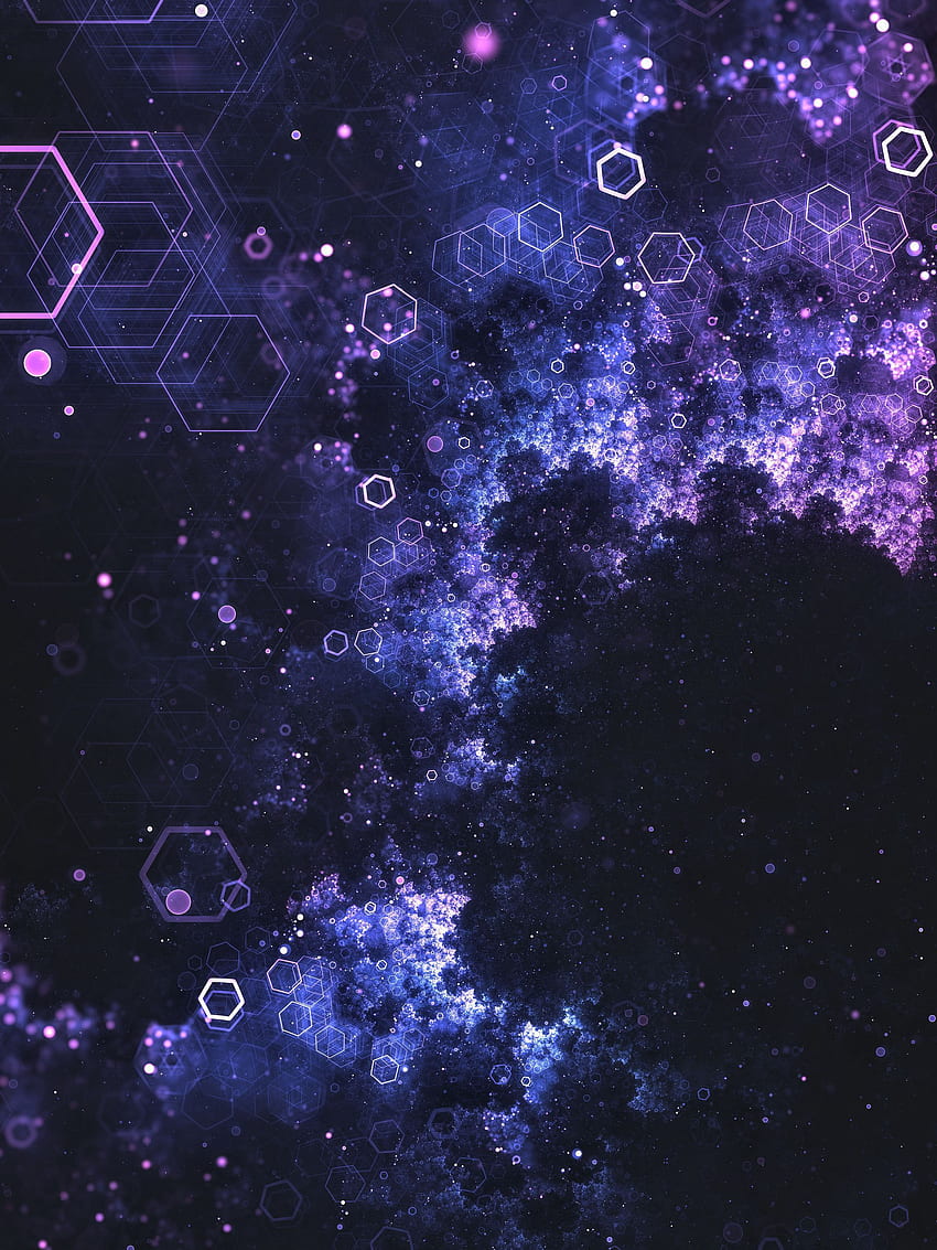 Abstrakt, Glühen, Partikel, Sechsecke, Waben HD-Handy-Hintergrundbild