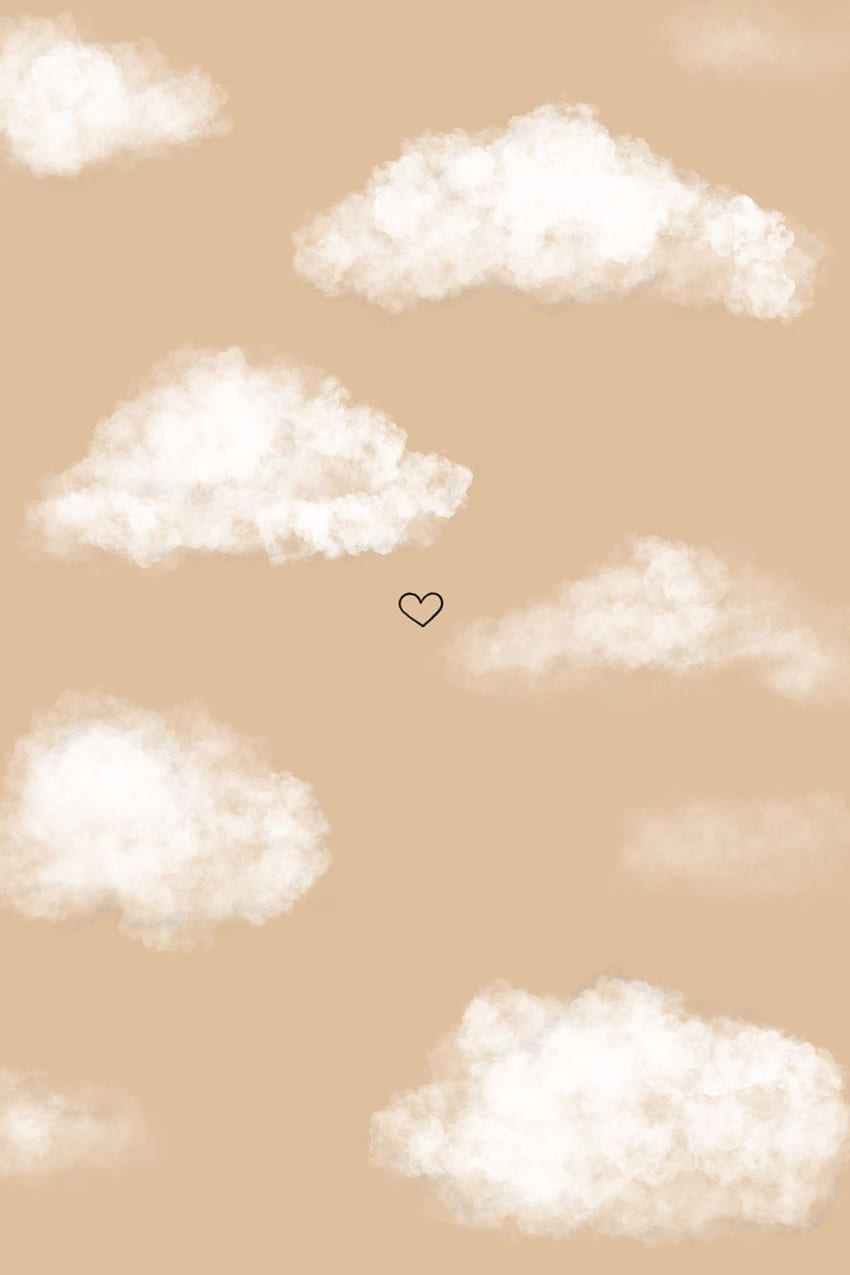 cielo marrón Estampado de vaca, Estética, Patrón de iPhone, Nubes marrones fondo de pantalla del teléfono