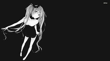 Anime girl japanese character black and white Vector Image