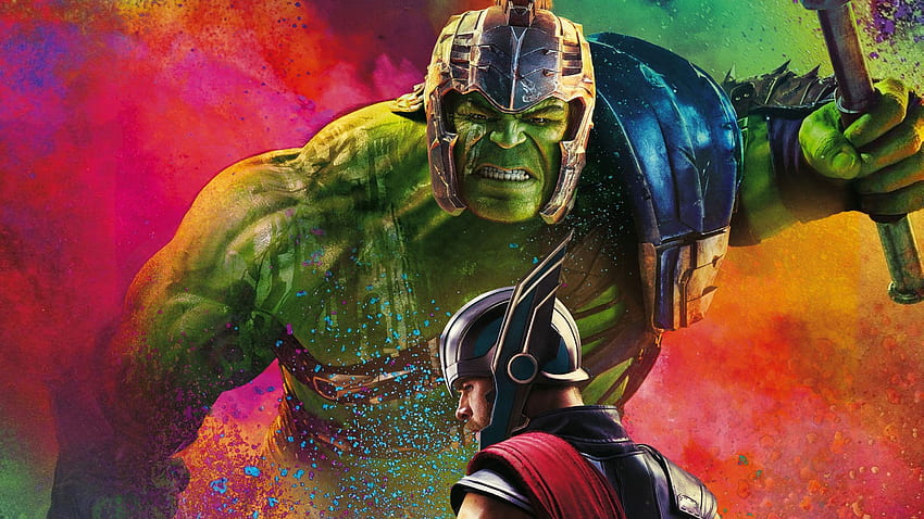 of Hulk, Thor, Thor Ragnarok, Poster background HD wallpaper