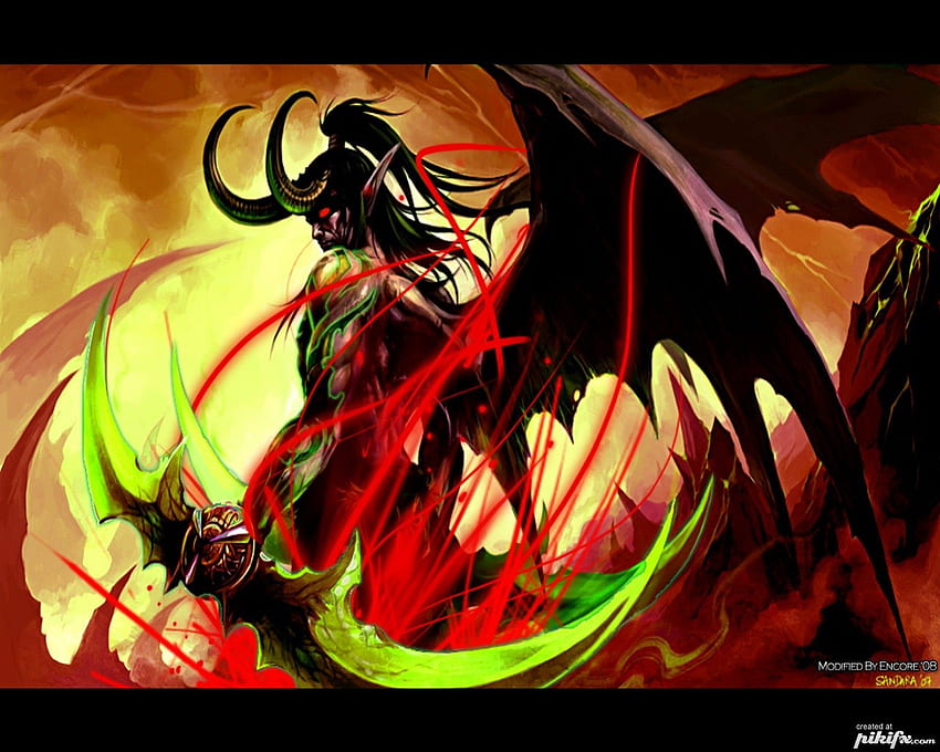 Bloody Demon Hunter, illidan, cazador de demonios, demonio, warcraft fondo de pantalla