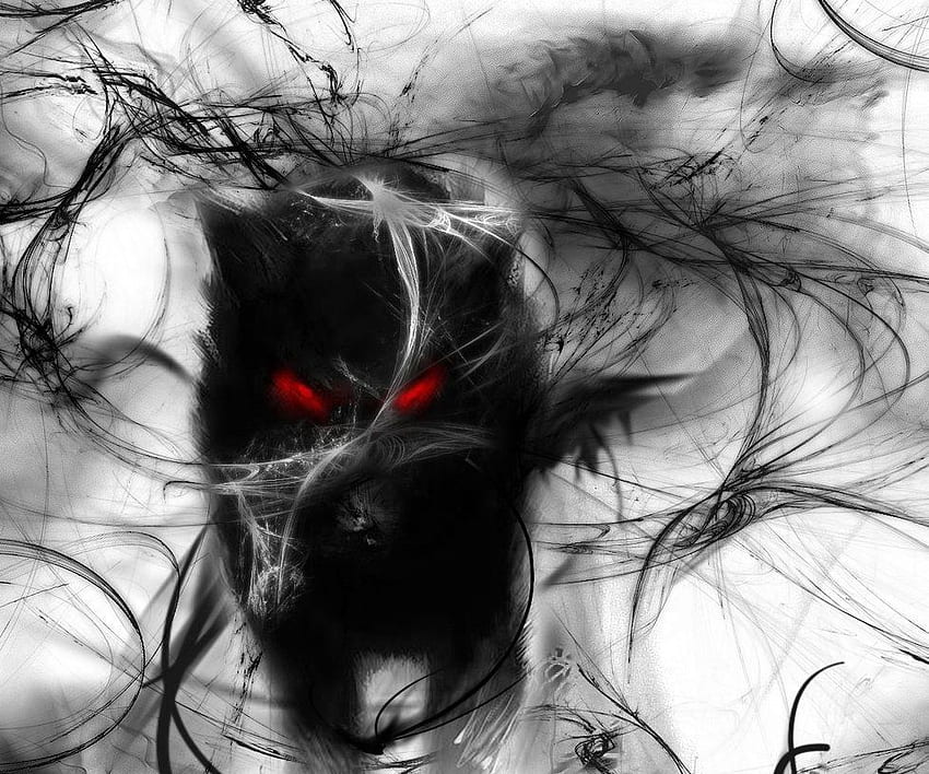 ดวงตาสีแดงและเงาสีดำ หมาป่าเงา วอลล์เปเปอร์ HD