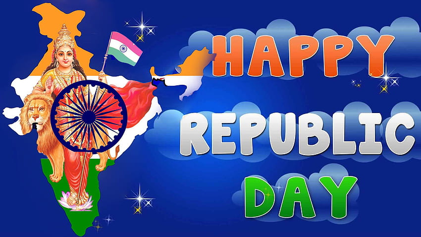 Día completo de la República de la bandera india de Bharat Mata fondo de pantalla