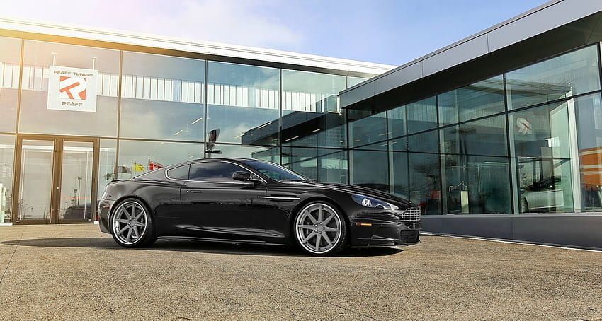 Aston-Martin-DBS, Negro, Lujo, Aston Martin, Ruedas personalizadas fondo de pantalla