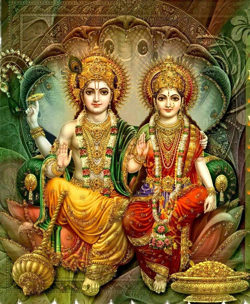 A beautiful of Lord Vishnu and Lakshmi. Lakshmi , Lord vishnu, Vishnu, Laxmi Narayan HD phone wallpaper