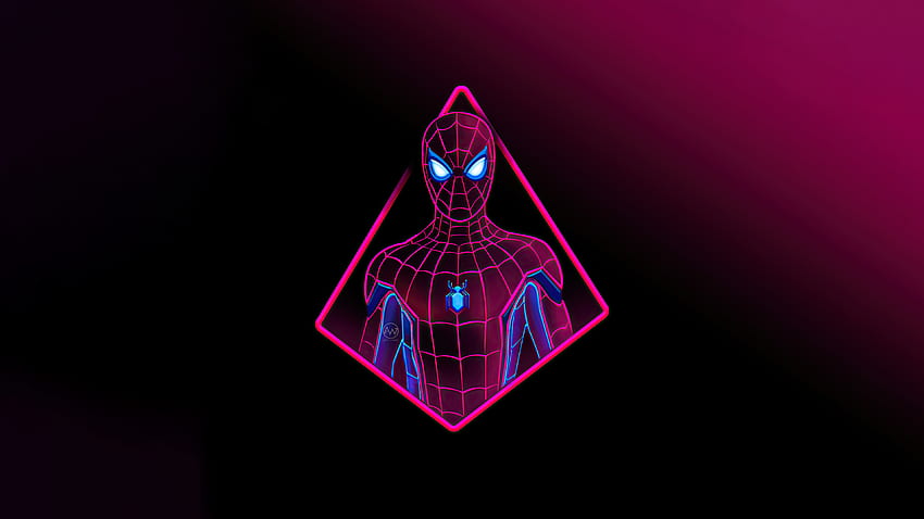 Neon art, spider-man, art HD wallpaper