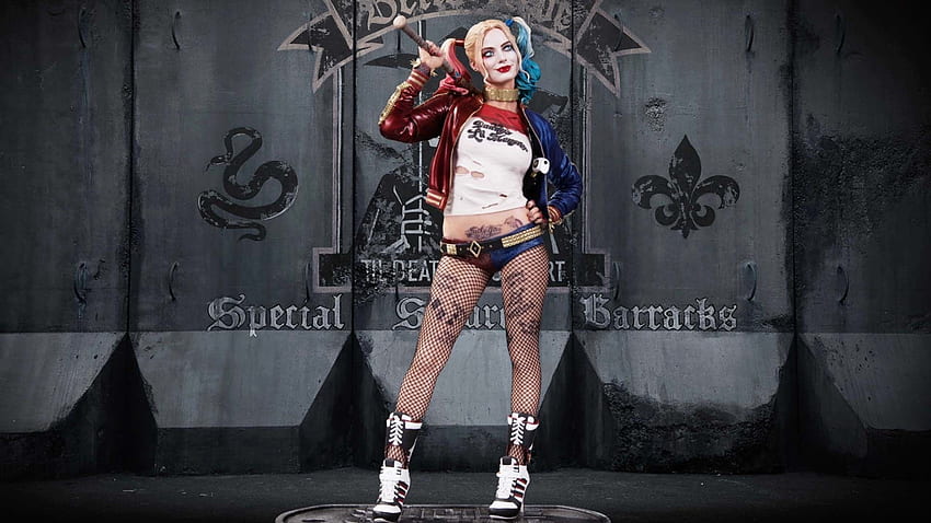 Margot Robbie Harley Quinn'in arka planı HD duvar kağıdı