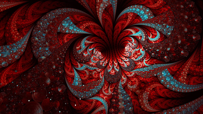 Apophysid Red Blue Chaotica Digital Art, Abstract, , , Background, and , Blue and Red Abstract HD wallpaper