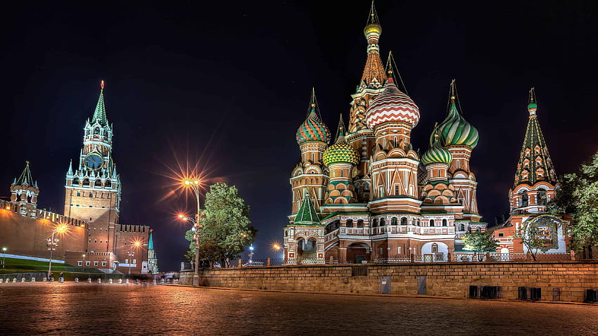 Red Square At Night Moscow Russia U HD wallpaper