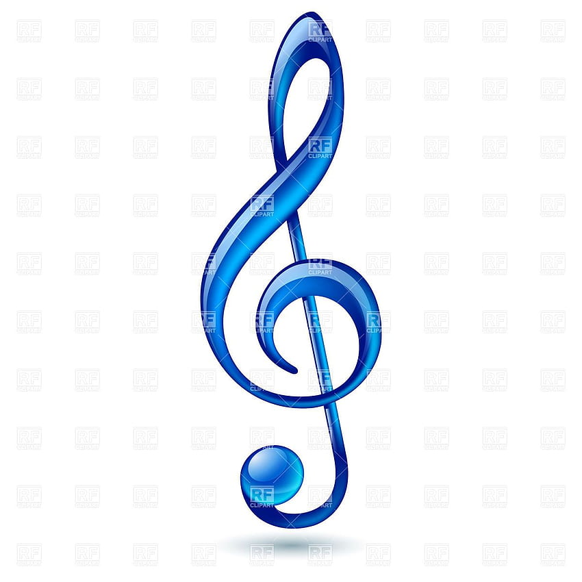 Shiny blue treble clef on white background HD phone wallpaper