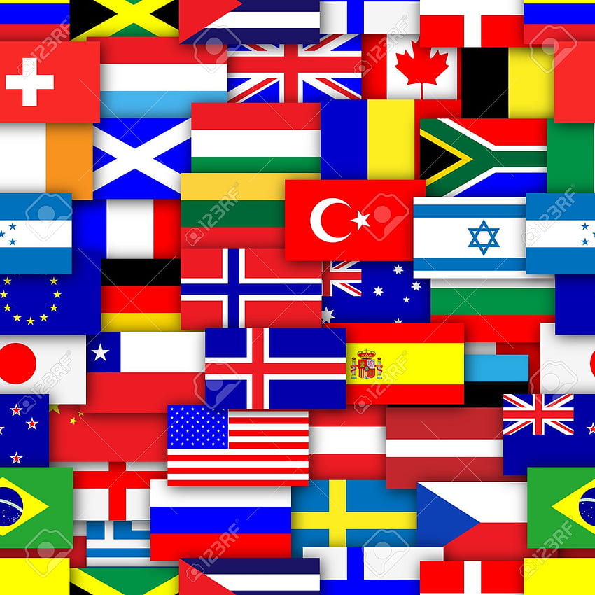 Flagi świata Powtarzające się taflowe tło [] dla Twojego telefonu komórkowego i tabletu. Przeglądaj flagi. Flagi rebeliantów, flagi, flagi afrykańskie Tapeta na telefon HD