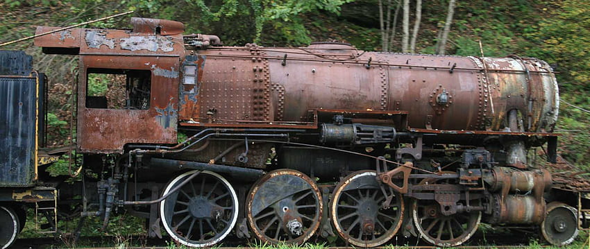 Viejo y oxidado, pesado, decadencia, óxido, locomotora, hierro, ruedas fondo de pantalla
