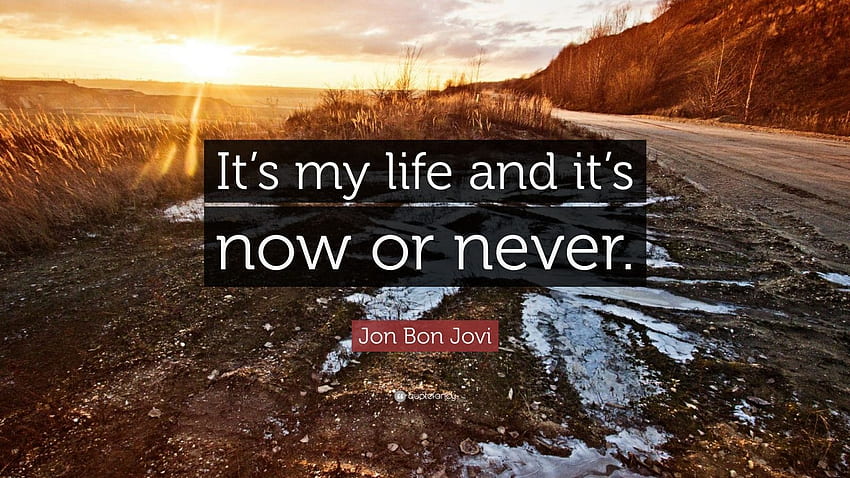Jon Bon Jovi Quote: “It's my life and it's now or never.” (12 ) - Quotefancy HD wallpaper