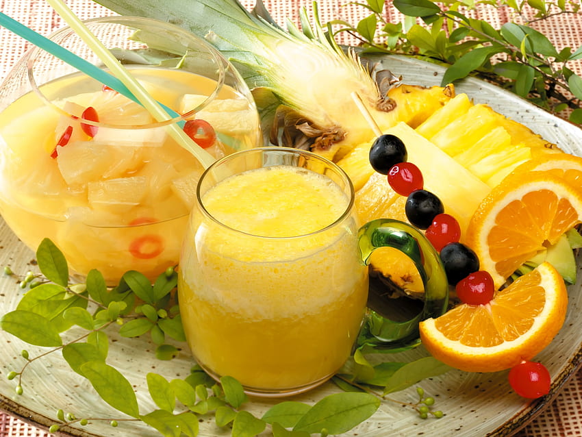 Food, Pineapple, Juice HD wallpaper