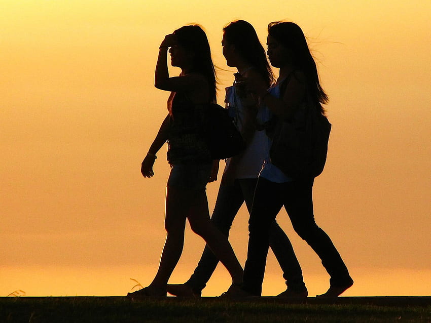 Friends Walking Together Silhouette, Friend Silhouettes HD wallpaper ...