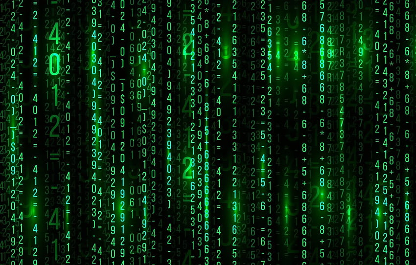 Grüne Matrix - , Grüner Matrixhintergrund auf Fledermaus, Grüne Binärdatei HD-Hintergrundbild