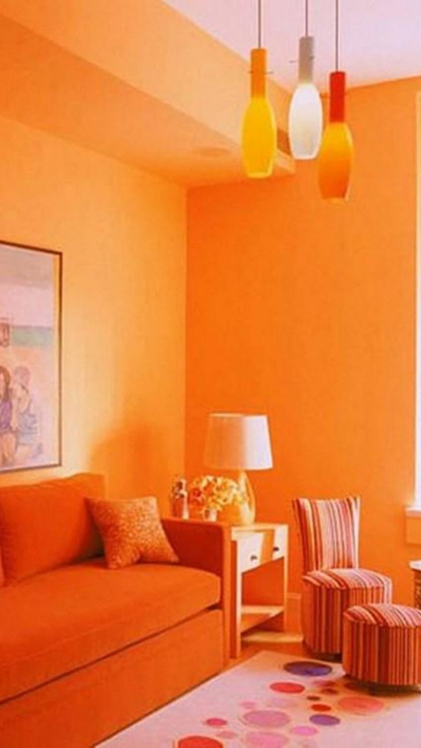 Orange Colour, Orange Colour Interior, Orange Interior HD phone wallpaper