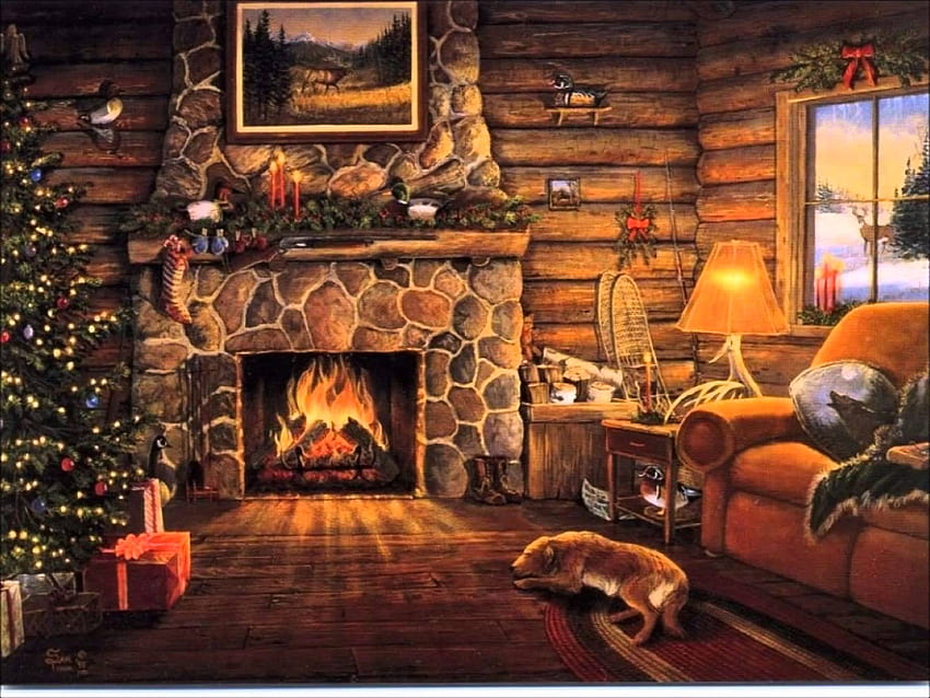 Log Cabin Christmas, Traditional Christmas HD wallpaper | Pxfuel