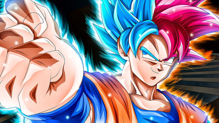  Goku fondo azul, Goku Kaioken HD fondo de pantalla