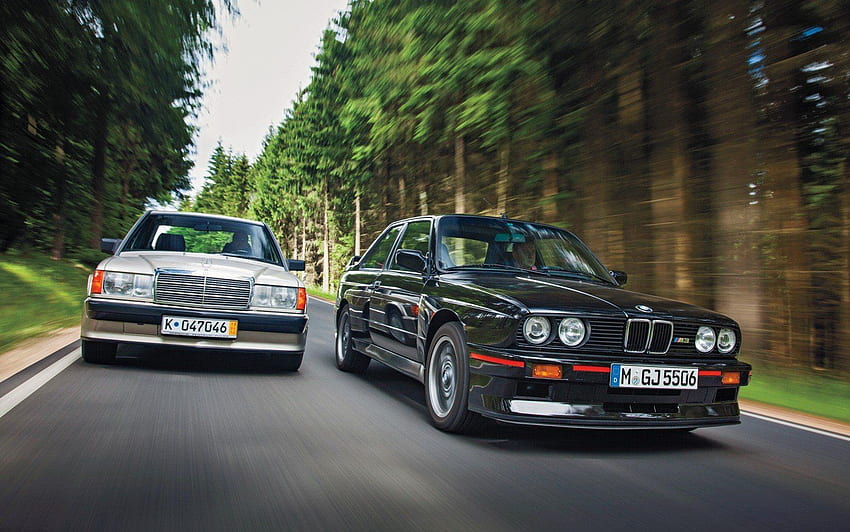 BMW E30、車、メルセデスベンツ、190e、190E 2.3 16、BMW M3 E30 / およびモバイル背景 高画質の壁紙