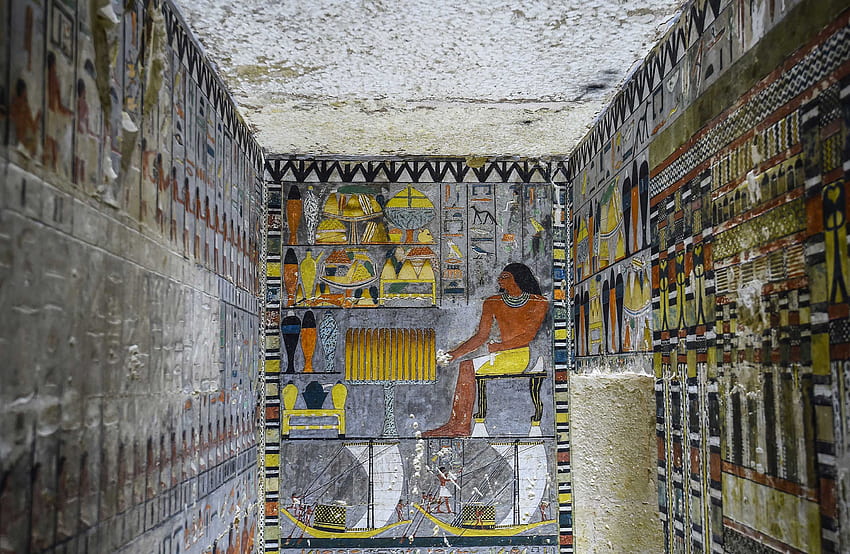 Colorful Egyptian tomb puzzles archaeologists HD wallpaper