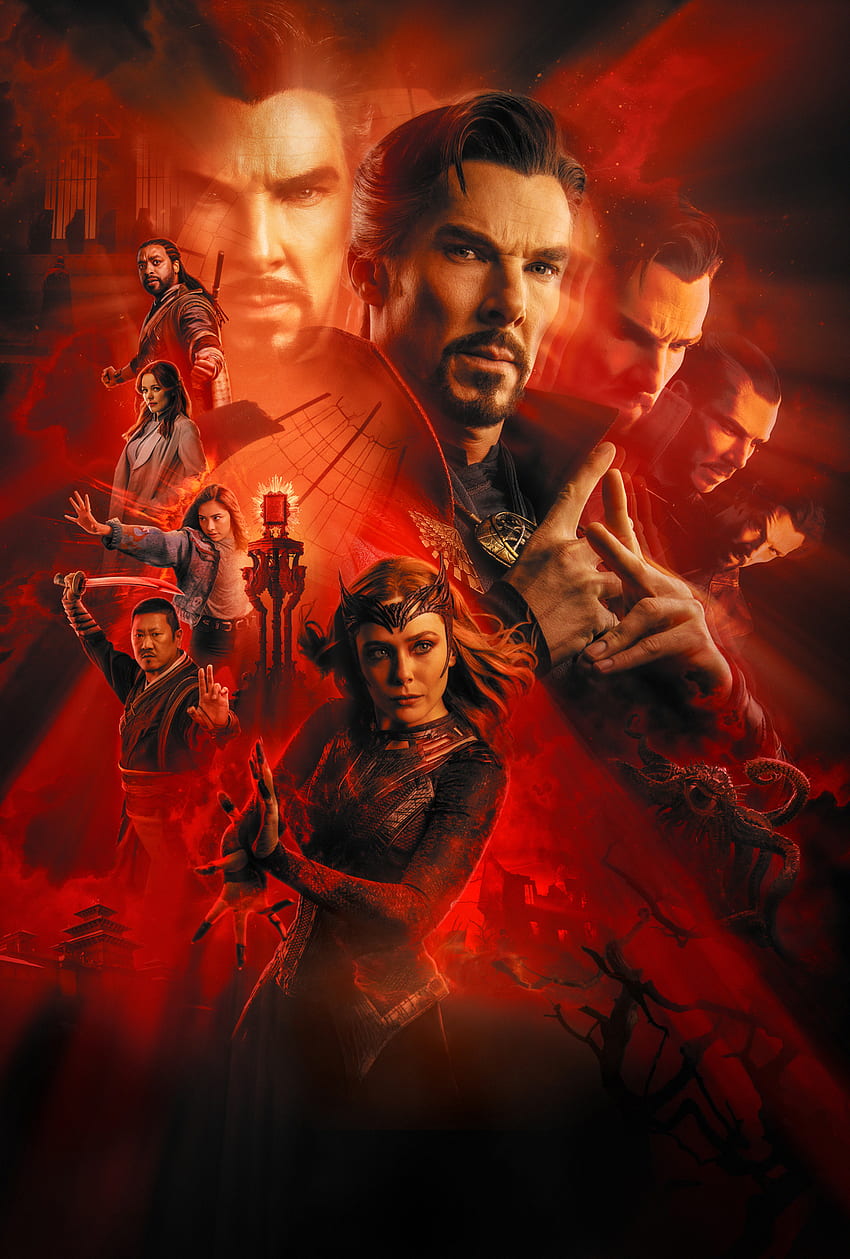 Película de Marvel, Doctor Strange in the Multiverse of Madness, póster, 2022 fondo de pantalla del teléfono