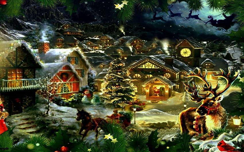 Old Fashion Christmas - พื้นหลังคริสต์มาสแบบเก่าบน Bat, Betty Boop Christmas วอลล์เปเปอร์ HD