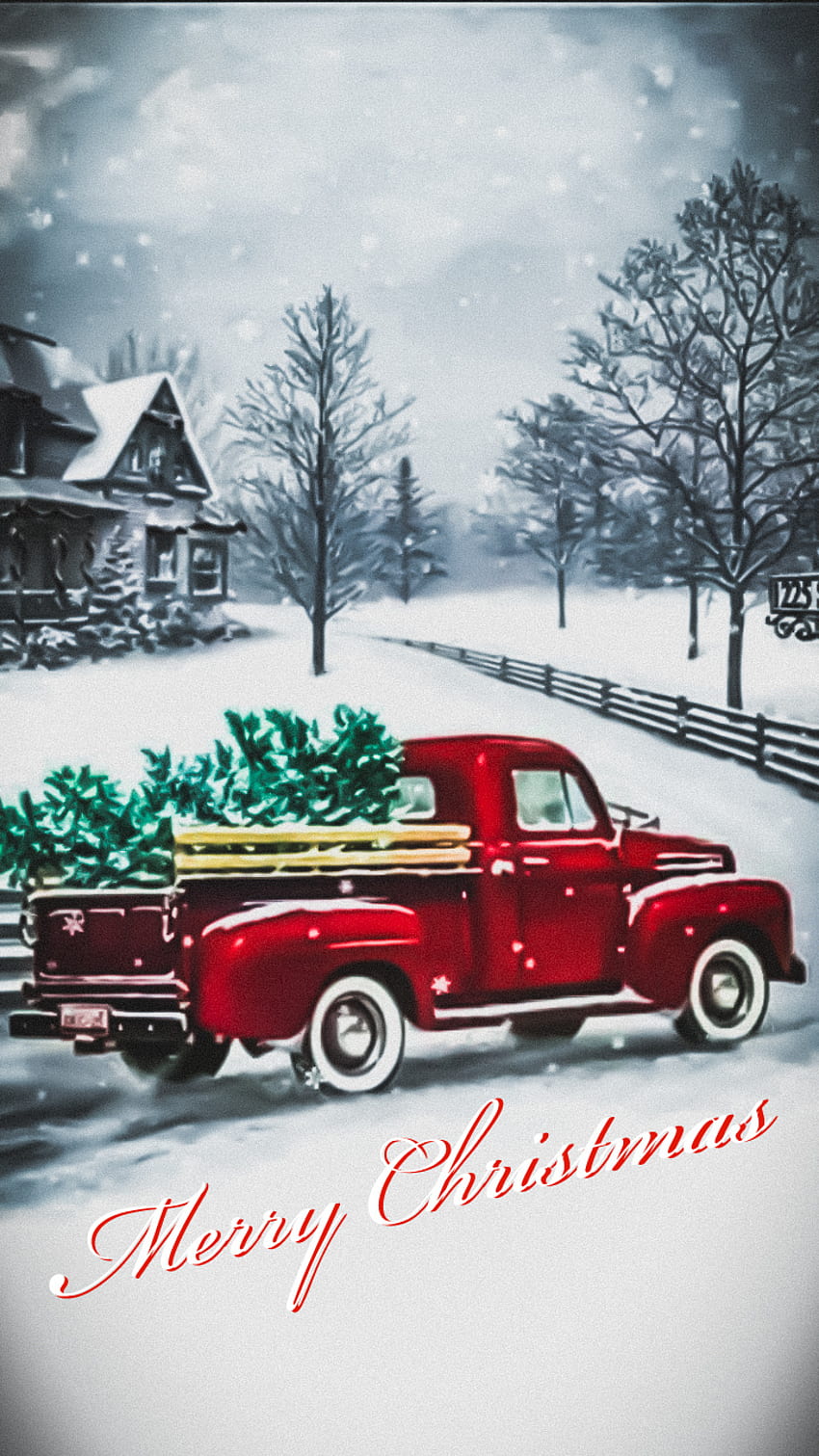 Christmas red truck HD wallpapers | Pxfuel