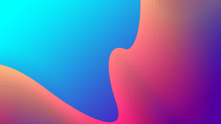 Colorful Waves, Gradient, Orange And Blue - Maiden HD wallpaper