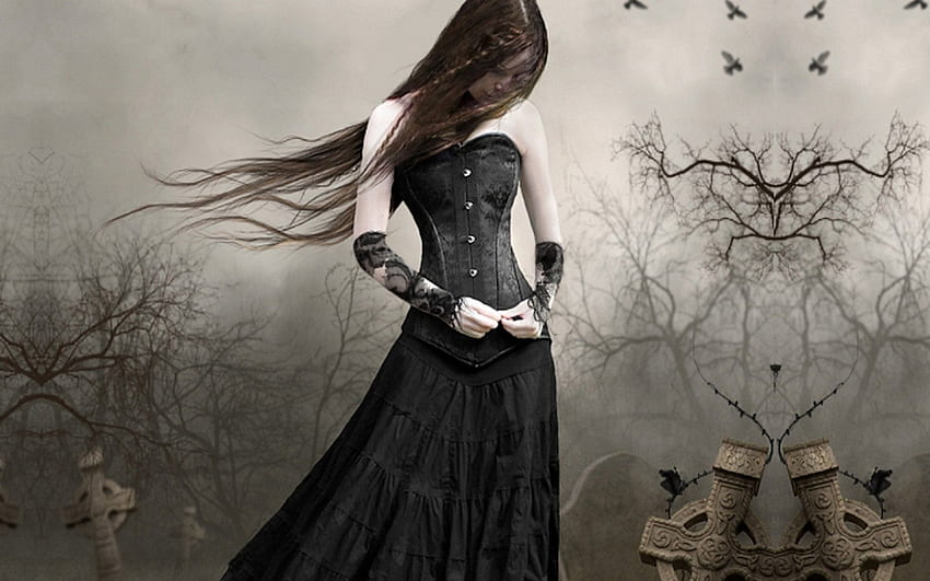 dark, Gothic, Art, Artwork, Fantasy / and Mobile Background, Gothic Girl Art HD wallpaper
