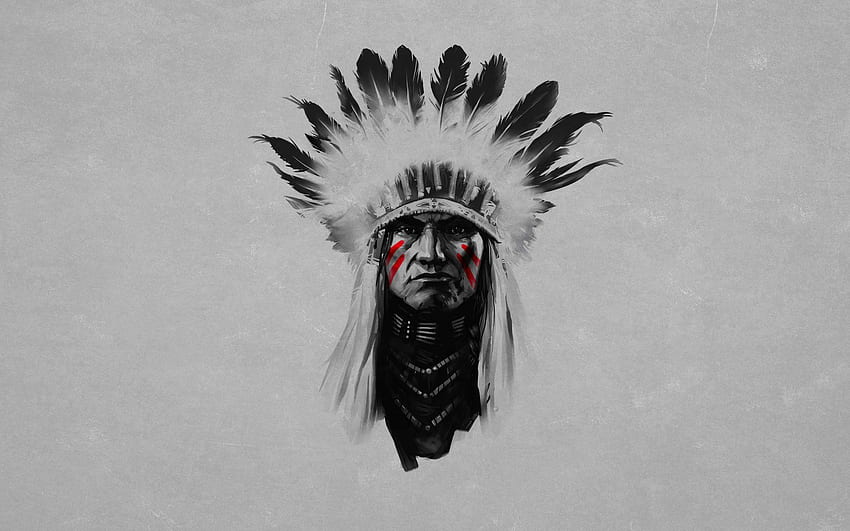 Native American chief Ink black and white drawing  Stock Illustration  78656363  PIXTA