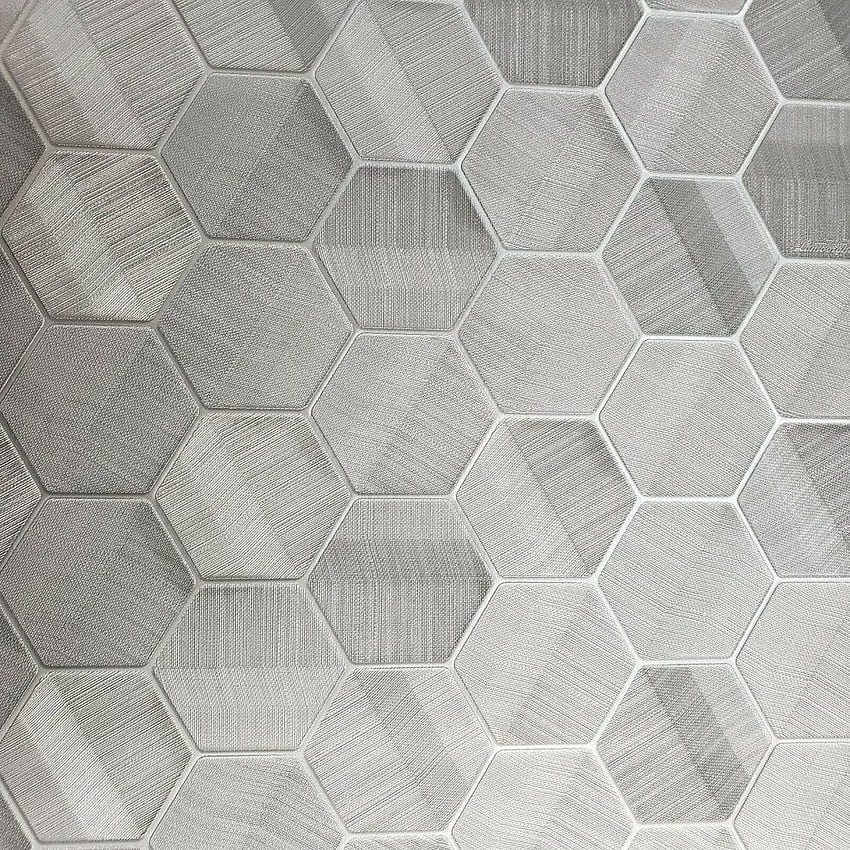 Hexagon gray silver metallic textured Geometric 3D - Contemporary - -, Silver Textured HD phone wallpaper