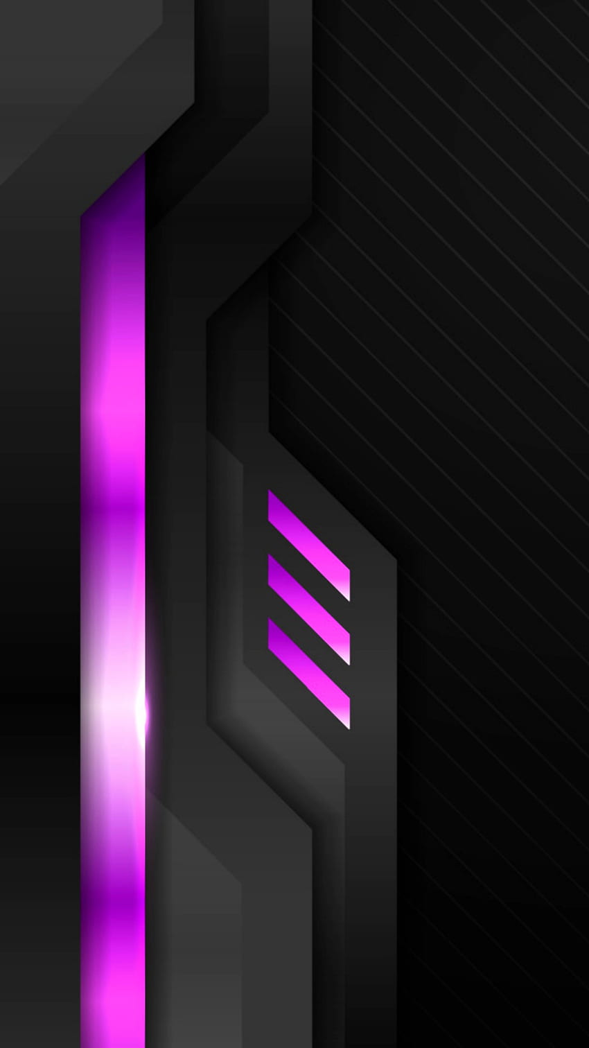 black purple gamer 3d, digital, tech, new, amoled, modern, neon, texture, pattern, abstract, glow HD phone wallpaper