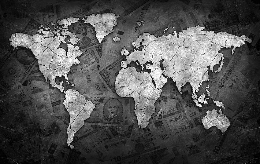 World Map Dark Page 1, Black World HD wallpaper