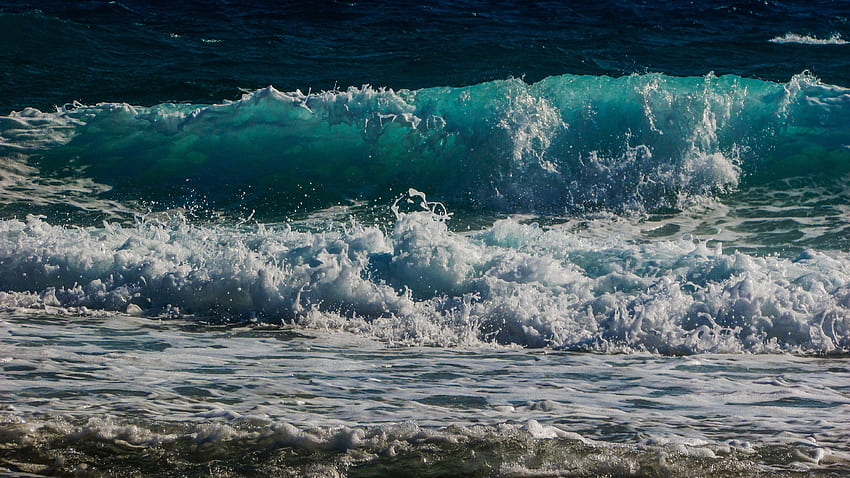 Natura, mare, onde, riva, banca, surf Sfondo HD