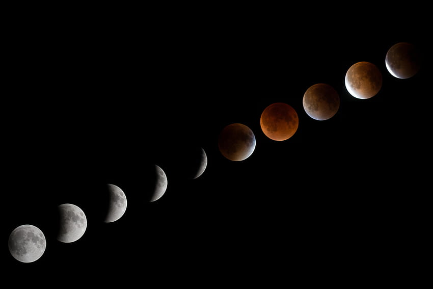 Lunar Eclipse, Diagonal, Dark sky, , , Space HD wallpaper