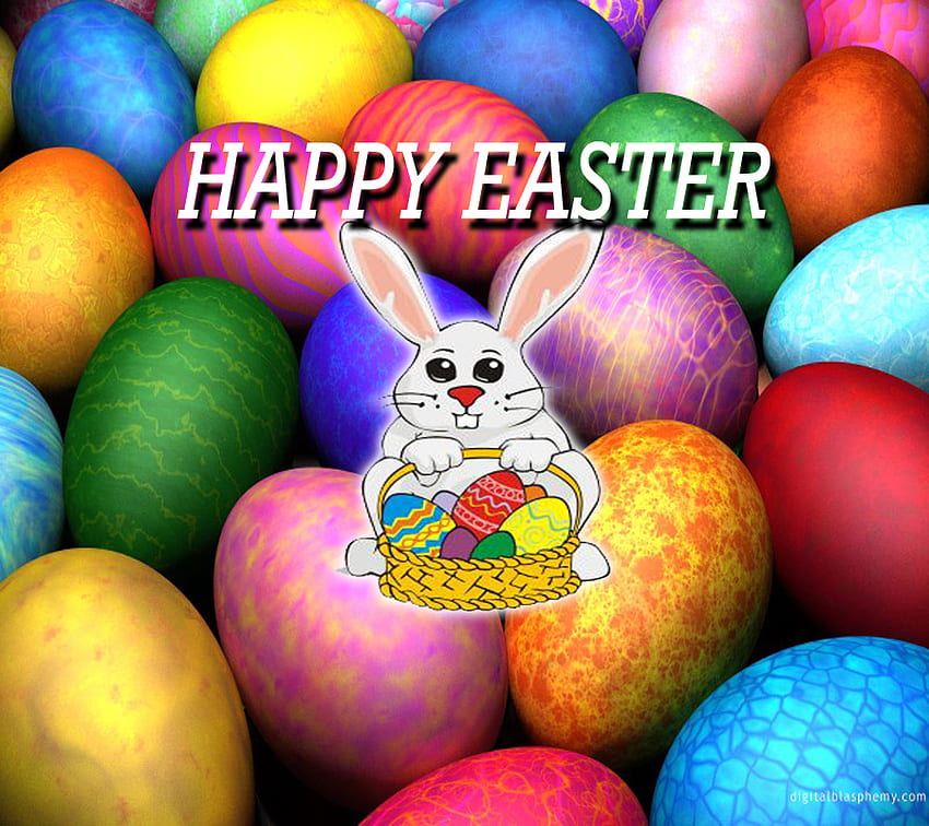 Happy Easter To All Of DN, chocolates, easter, eggs, rabbits HD wallpaper