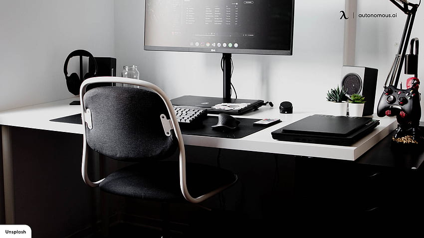 Erstaunliche schwarze Home Office-Ideen für die Dekoration, schwarzes Büro HD-Hintergrundbild