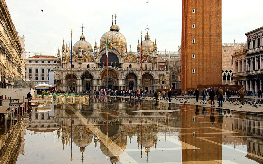 Cities, Venice, San Marco Square, St Mark's Cathedral, St. Mark's Cathedral, Square San Marco HD wallpaper