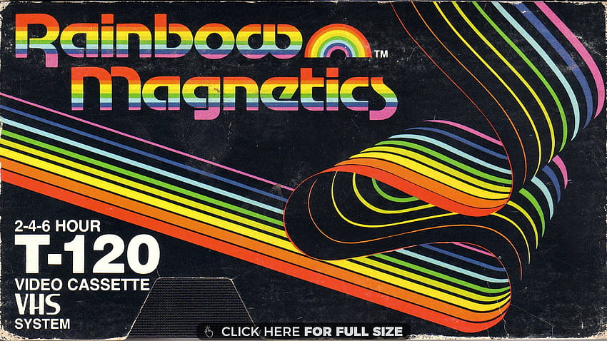 Regenbogen-Magnetik. VHS, Retro-Grafik, Kassette HD-Hintergrundbild