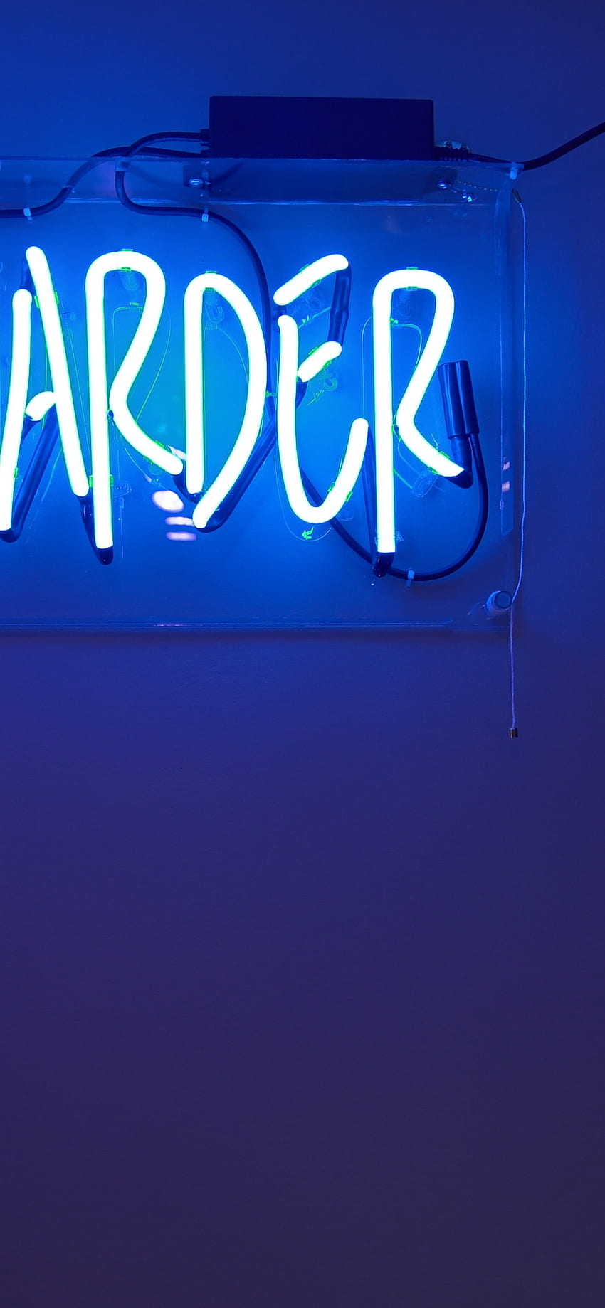 Work harder , Neon Lights, Blue background, Motivational, Quotes, Blue Inspirational HD phone wallpaper