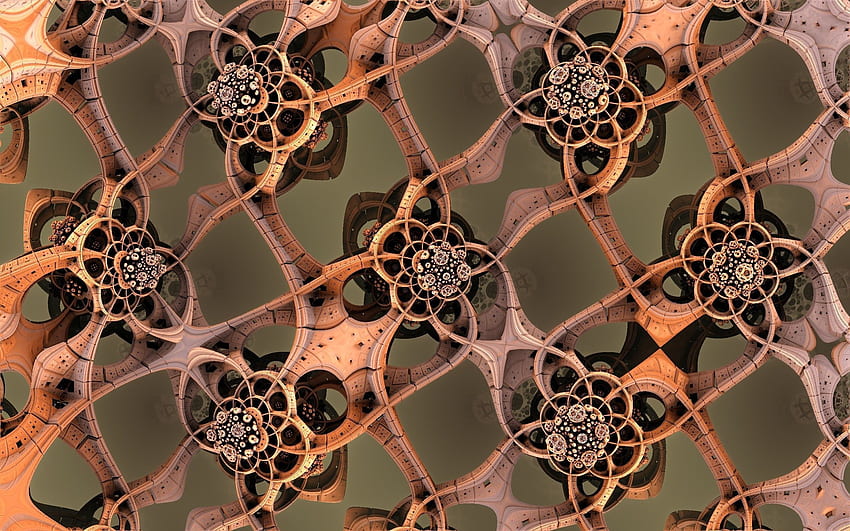 Flowers, Patterns, 3D, Grid, Form HD wallpaper