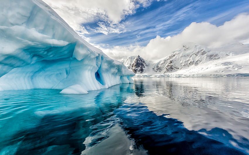 Антарктида, , айсберг, Южен океан, ледници, Южен полюс за с резолюция . Високо качество HD тапет