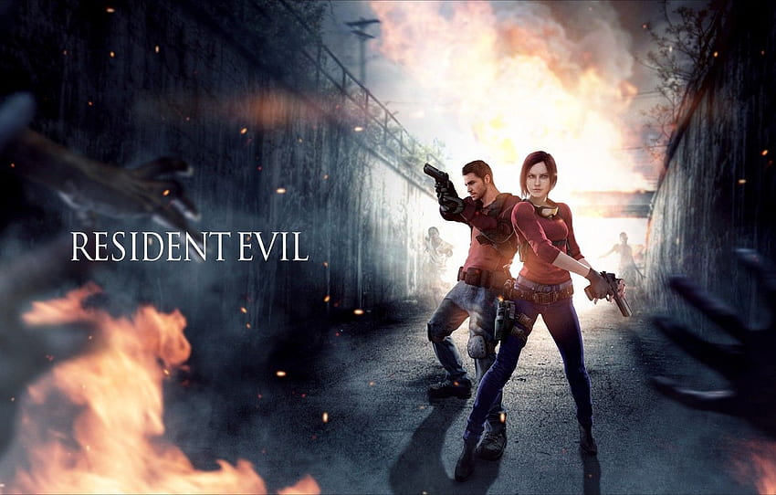 girl, male, Resident Evil, fan art, capcom, Chris Redfield, Claire Redfield for , section игры HD wallpaper