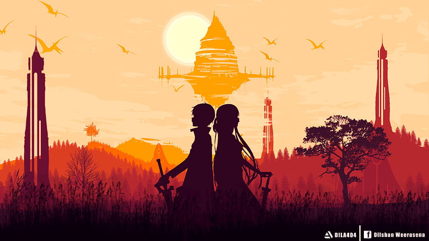 Asuna Yuuki & Kirito Keren Sword Art Online , Anime , , dan Background, SAO Wallpaper HD