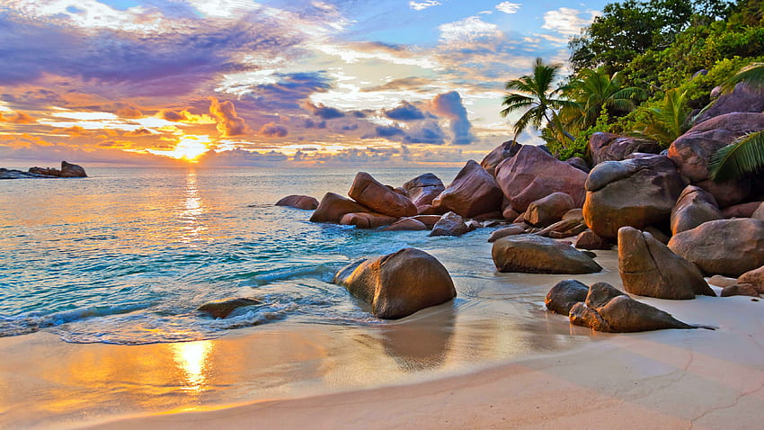 Sunrise At Seychelle Islands . Studio 10. Tens, Seychelles Landscape HD wallpaper