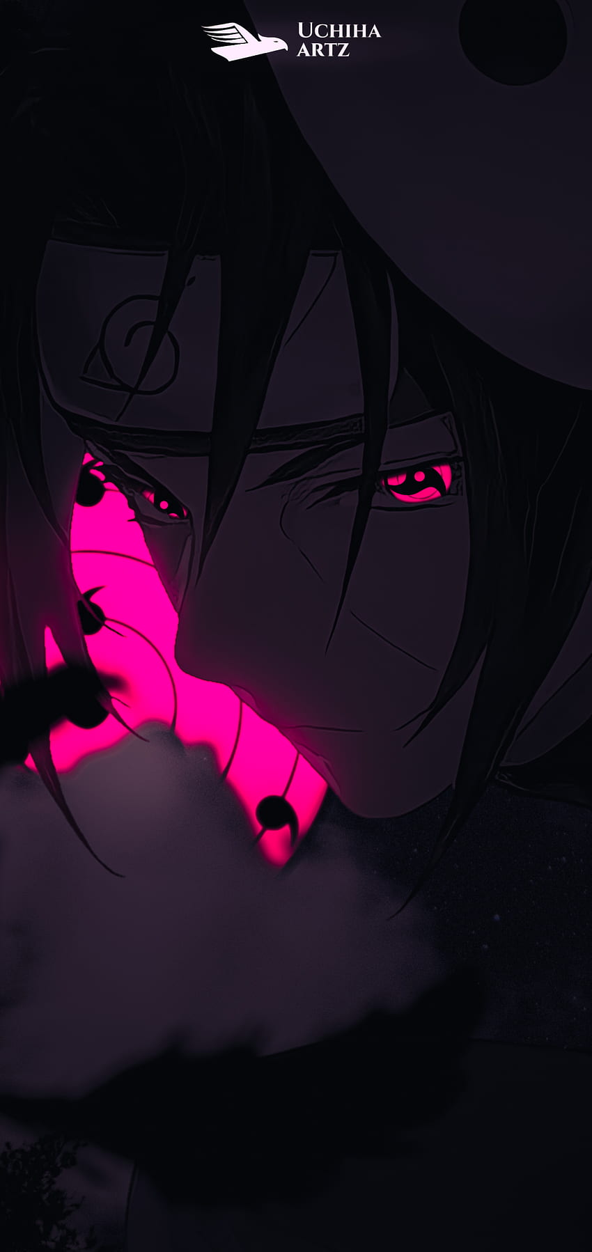 Itachi uchiha, esthétique, sasuke, bleu électrique, magenta Fond d'écran de téléphone HD