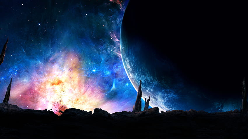 Planet, nebula, galaxy, fantasy, art, dual wide, 16:9, , , background,  20363, Nebula 2560x1440 HD wallpaper | Pxfuel