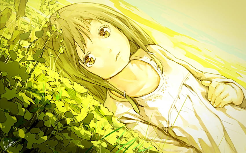 Finster, Mädchen, Farbton, Anime, gelb HD-Hintergrundbild